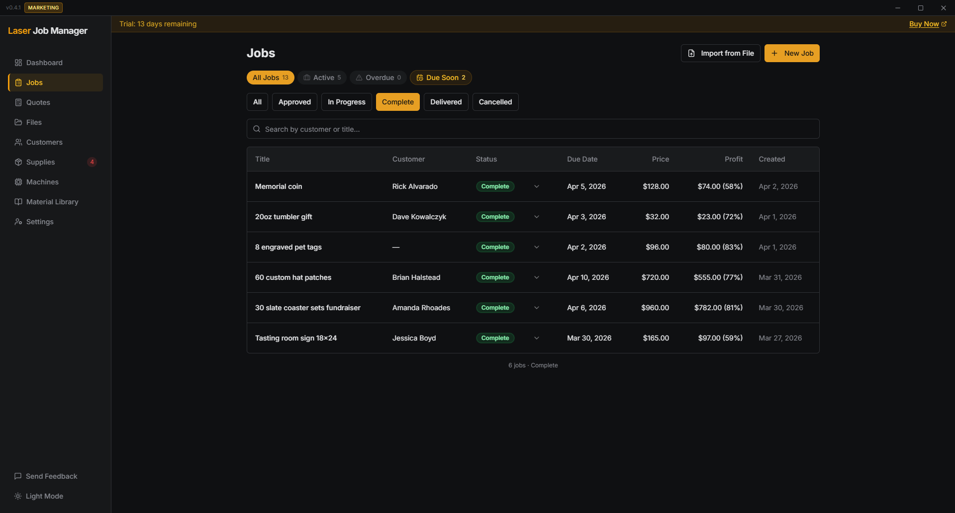 Track Supplies & See Job Profit